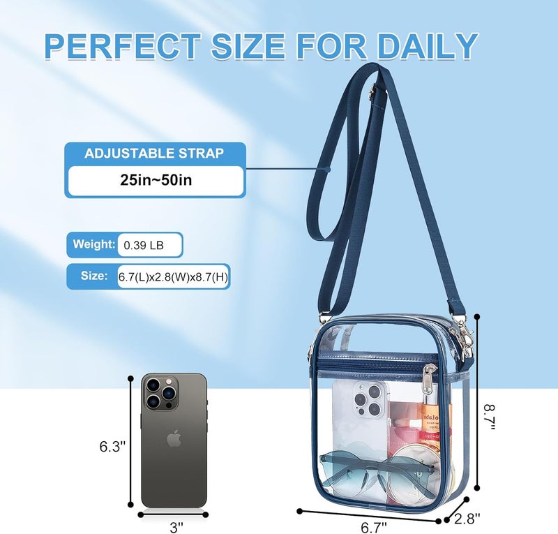 Busiuw Clear Bag for Stadium Events Small Mini Clear Purse Bag for Stadium Concerts Sports Events Festivals - Image 2
